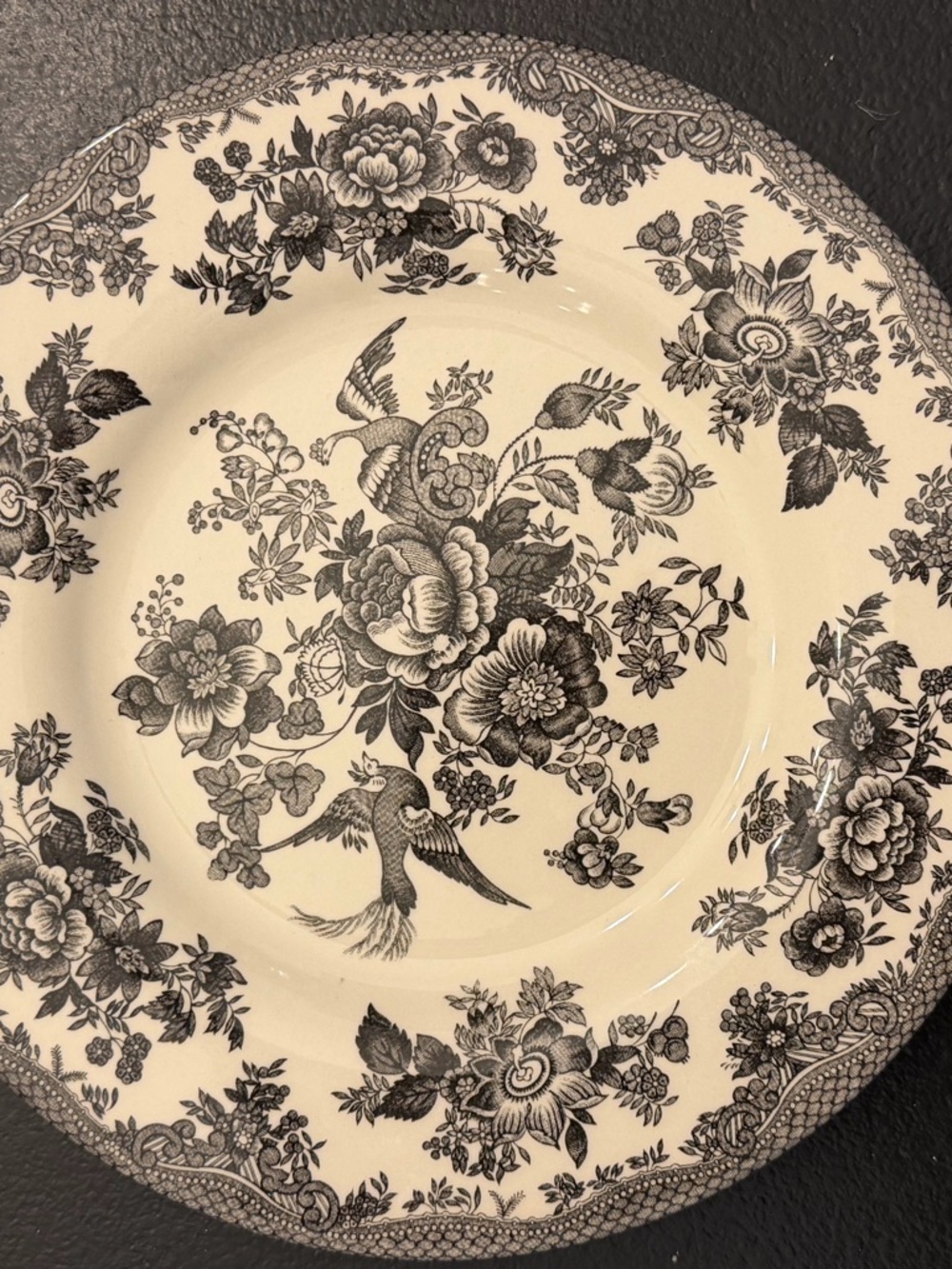 Black and White Asiatic Pheasant salad plates by Royal Stafford set of 7 - Picture 4 of 7